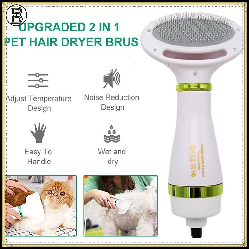 Escova Secadora De Cabelo Para Animais De Estimação 2 Em 1 , Soprador Cuidar De Cães E Gatos Com Pente , Máquina De Seca
