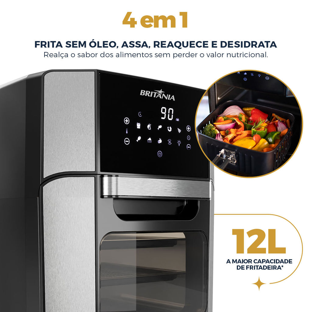 Imagem Air Fryer Oven Britânia 12L 4 em 1 1800W BFR2100