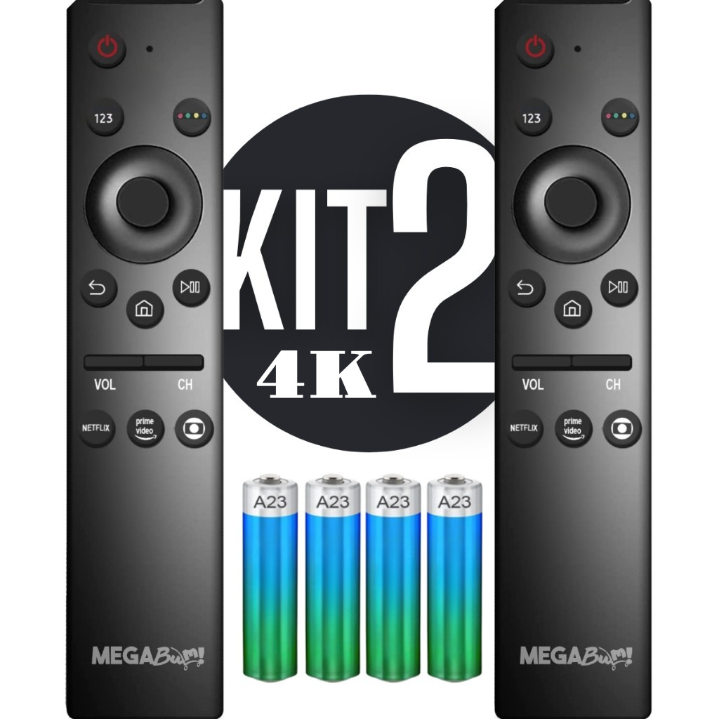 KIT Controle Remoto Para Tv Samsung Smart 4K Led Universal Com Botão Aplicativos Netflix/Prime Video e GloboPlay