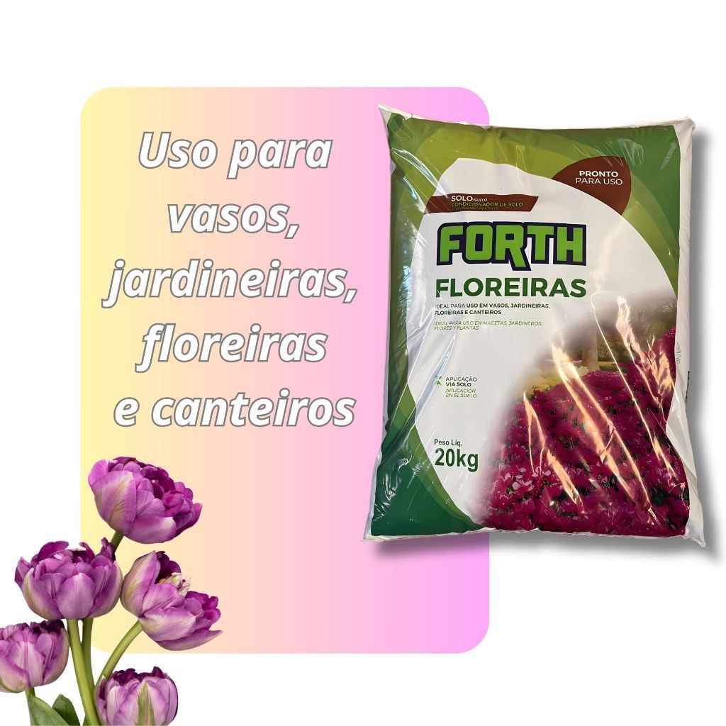 Substrato Condicionador Para Floreiras e Vasos - FORTH Floreiras 5 & 20kg | Pronto para Uso em Vasos — imagem 2 de 2