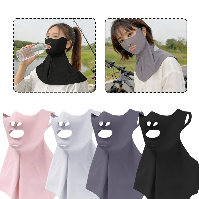 Máscara De Proteção UV Para Beber-Guarda-Sol Ultrafina-Elástico-Lenço De Pescoço Sem Rastros Anti-De Meia face-Capa Prot