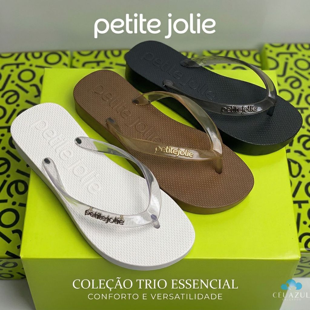 Chinelo Petite Jolie Feminino Slide Translucido Original