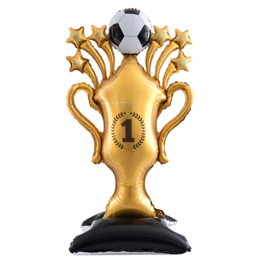 Balão Metalizado Troféu Taça Decoração Futebol Festa Aniversário Copa do Mundo Brasil 2026 Grande Gigante 150 cm