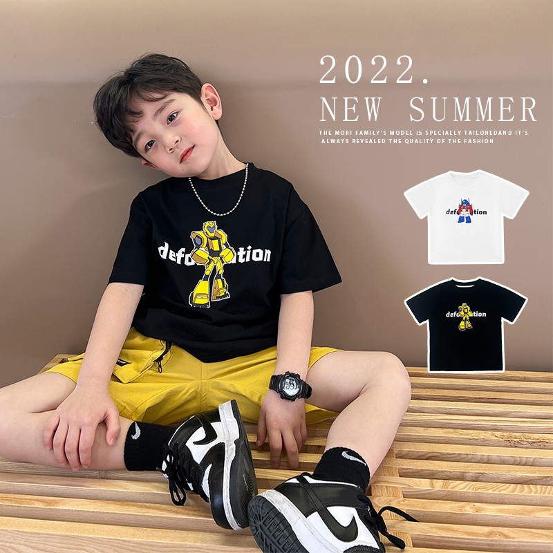 Meninos camiseta de manga curta 2026 verão crianças dos desenhos animados meia manga topo verão camiseta Anime Casual so