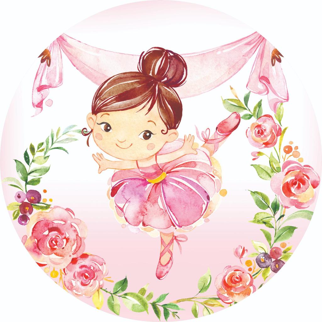 Capa Mini Painel 50x50 Personalizada  Festa na Mesa e Decoração Bailarina modelo 1
