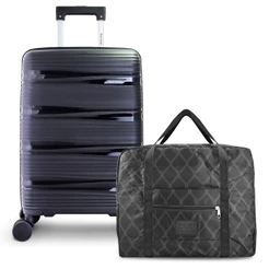 Kit Viagem 2 pçs - Mala de Bordo e Bolsa Dobrável Essência