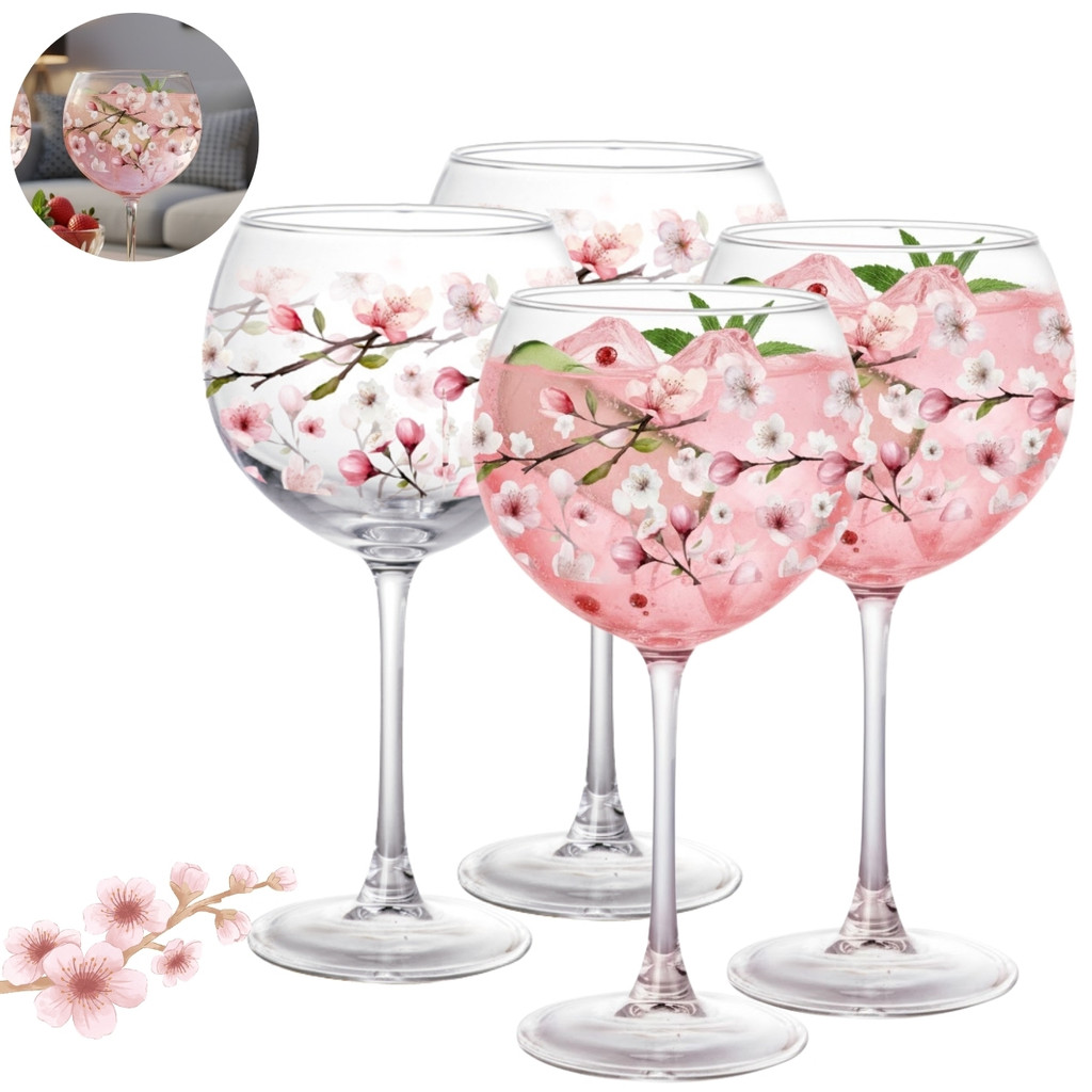 Conjunto de Taca Gin Blow Cerejeira Vidro 630ml Elegante
