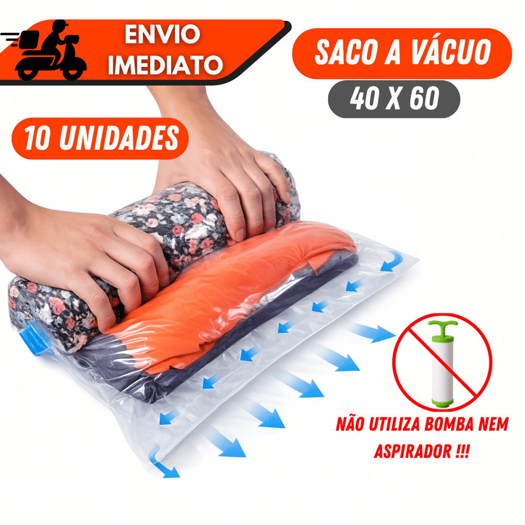 Kit 1/2/3/4/5 Saco a Vácuo Organizador 40x60 Manual para Viagem Roupas Protetor Mala Cobertor Reutilizável