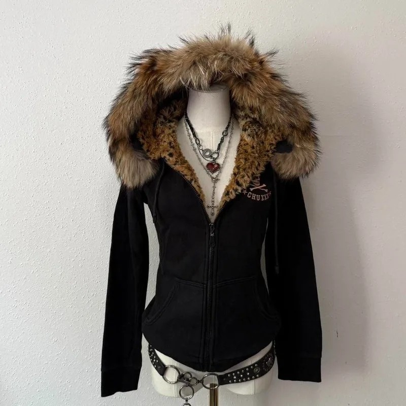 Subcultura Americana Vintage Tempero Menina Esqueleto Preto Mao Com Capuz Impresso Camisola Feminina Y2K Harajuku Mais C