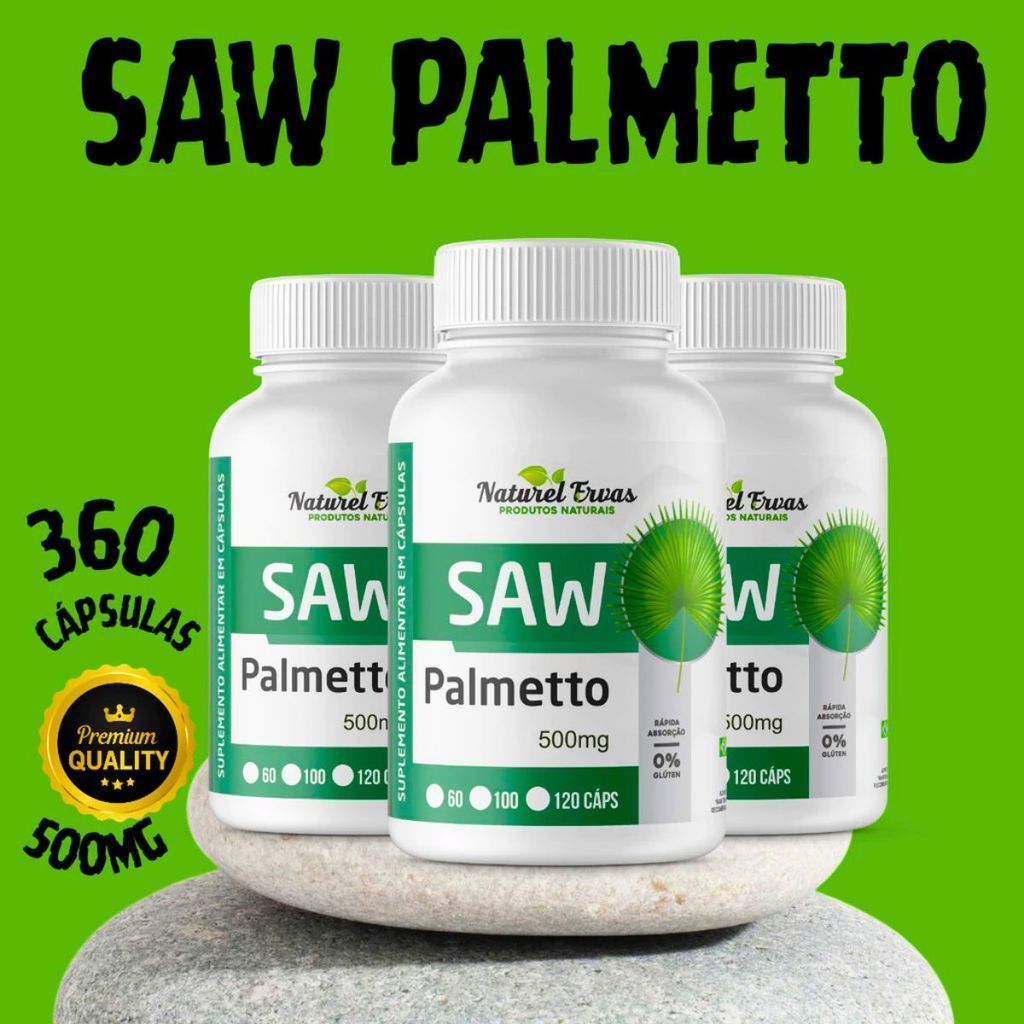 SAW PALMETTO SUPLEMENTO 100% NATURAL 120 CÁPSULAS 500Mg