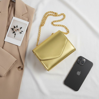 Bolsa Feminina Pequena Metalizada de Alça Corrente Dourada Frete Gratis em Oferta na Shopee