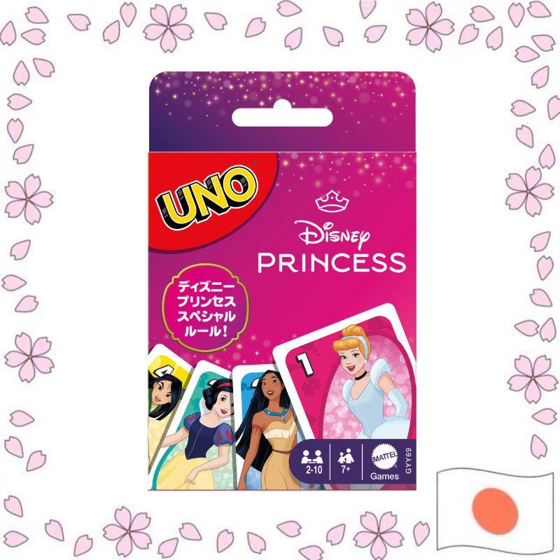 Mattel Games Uno Disney Princess Card Game Party Supplies Card Game 112 Cards 2–10 Players Ages 7 Pink GYY69【Enviado