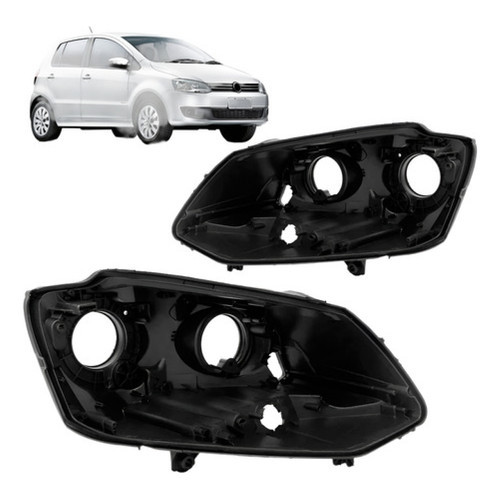 Par Reparo Carcaça Farol Dianteiro Fox 10/2014 Duplo Oferta