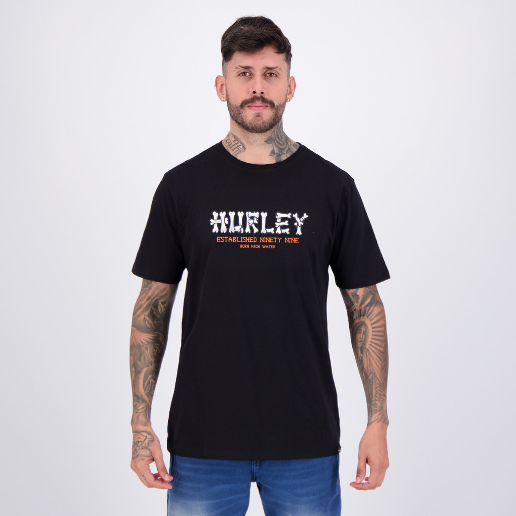Camiseta Hurley Bones Preta