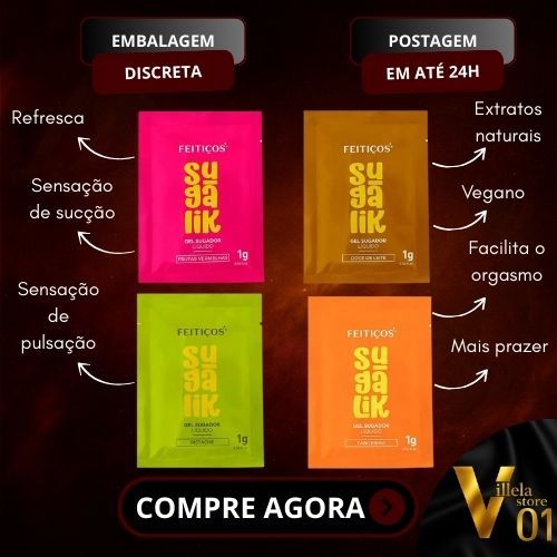 SACHÊ SUGALIK GEL LUBRIFICANTE SUGADOR LÍQUIDO FEITIÇOS SEX SHOP PRODUTOS ERÓTICOS PARA O CASAL em Oferta na Shopee