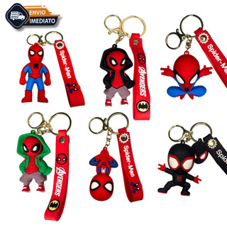 Chaveiro Homem Aranha Spider Mam Marvel 3D Para Mochila Chave do Carro Colecionável