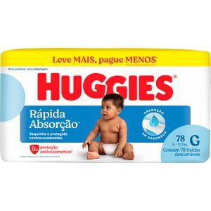 Fralda Descartável Huggies Rápida Absorção G 78 un