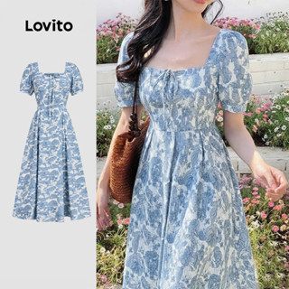 Lovito Vestido Vintage com Renda Vestido Primavera/verão para Mulheres L164ED235 em Oferta na Shopee