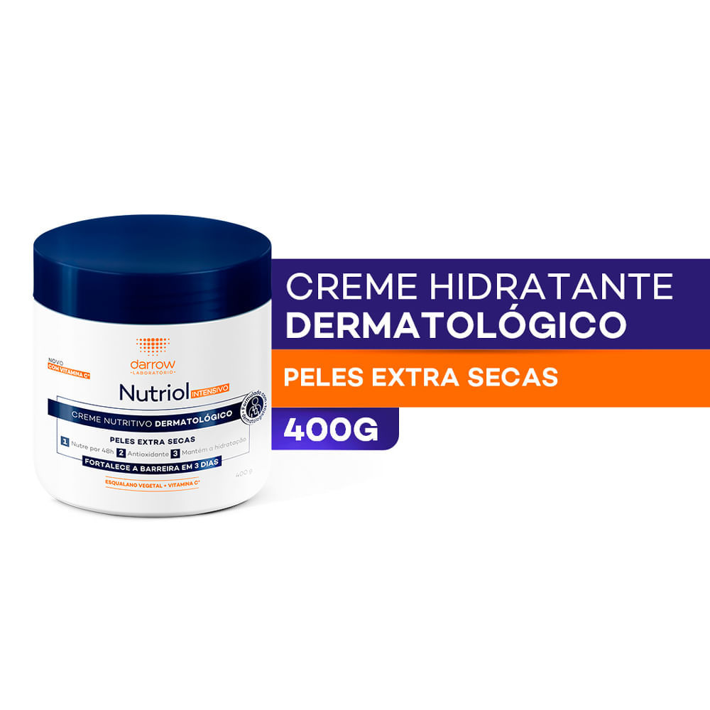 Detalhes do Creme Darrow Nutriol Intensivo Nutritivo Dermatológico Peles Extra Secas 400g
