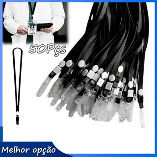 50 Preto cordões de cruzeiro porta-cartão de identificação cordão, cordão de porta-crachá de identificação em Oferta na Shopee