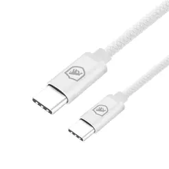 Gshield Cabo de Dados e Carregamento Rápido Symetric Tipo C/Tipo C em Termoplástico Reforçado 1,5 Metros, Branco