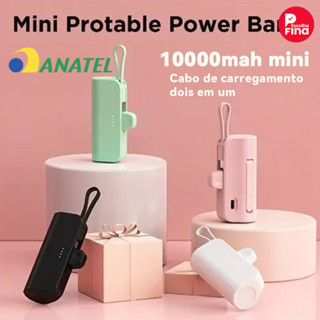Power Bank Mini Sem Fio 2em1 - 10000mAh, Bateria Portátil para iPhone e Celulares com USB-C em Oferta na Shopee