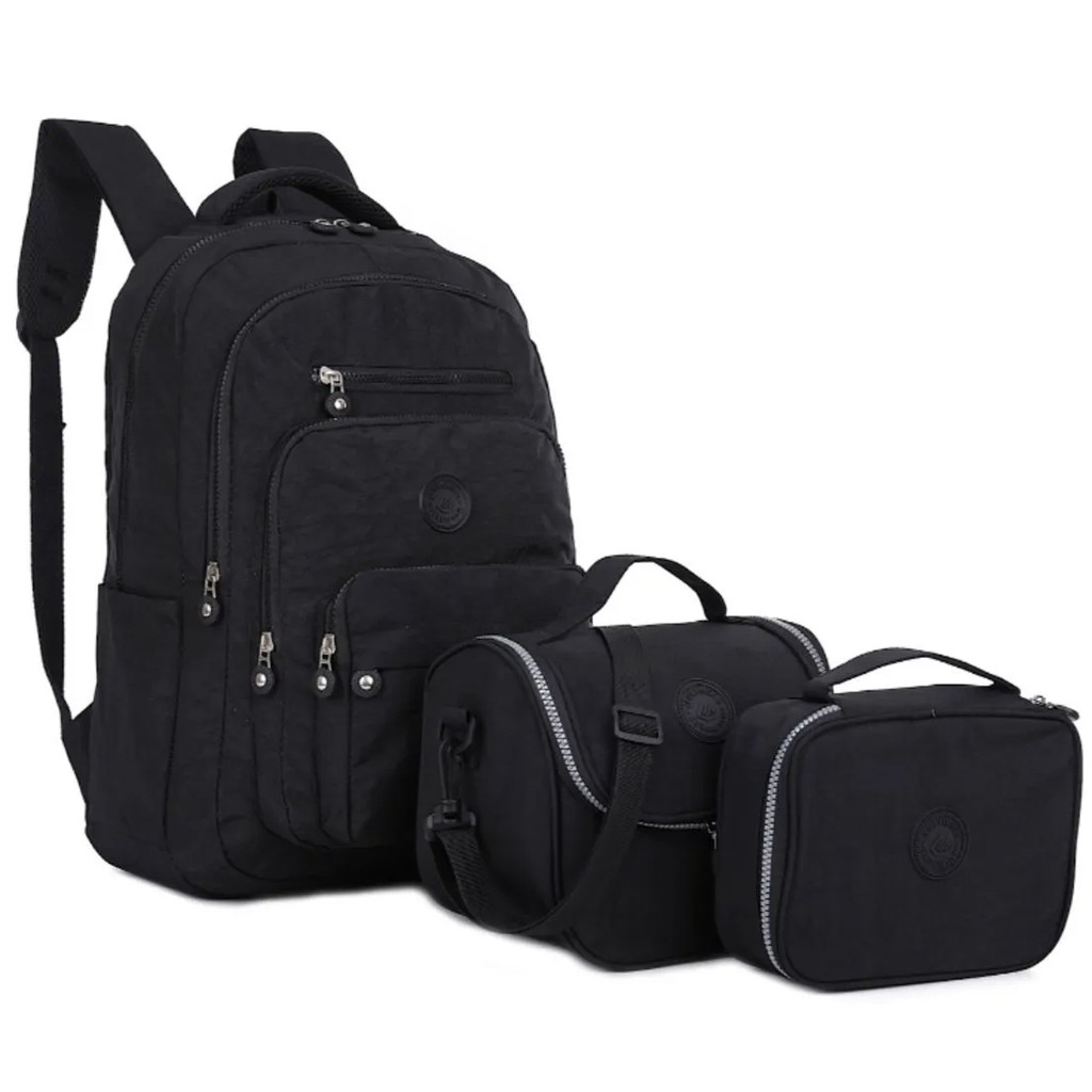 Kit Mochila 3 Peças Feminina Masculino Menino Escolar Juvenil Viagem Com Lancheira Térmica Tippi em Oferta na Shopee