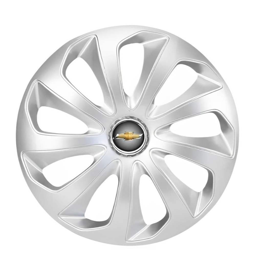 Kit Calota Velox Aro 13 Prata Para Onix Prisma Joy Classic Astra Spin Kadett