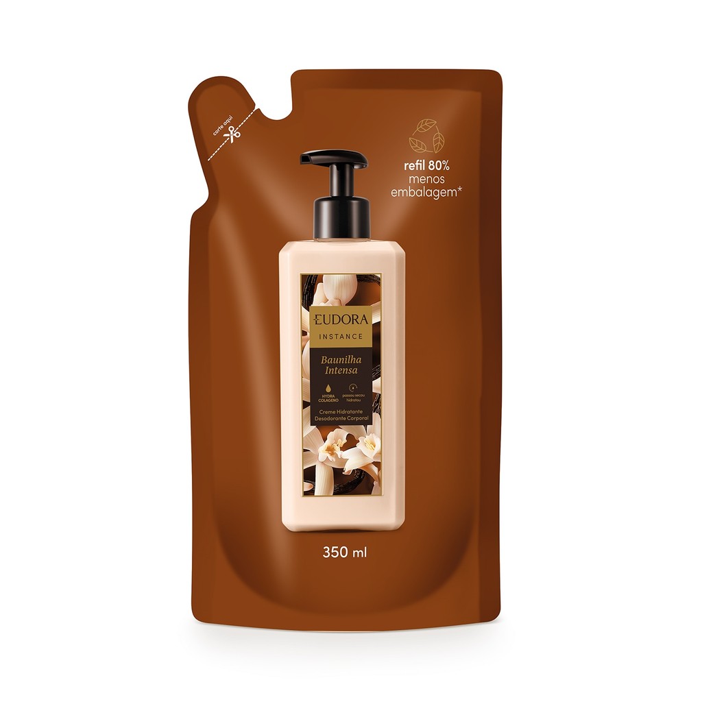 Eudora Instance Baunilha Intensa Refil Creme Hidratante Desodorante Corporal 350ml