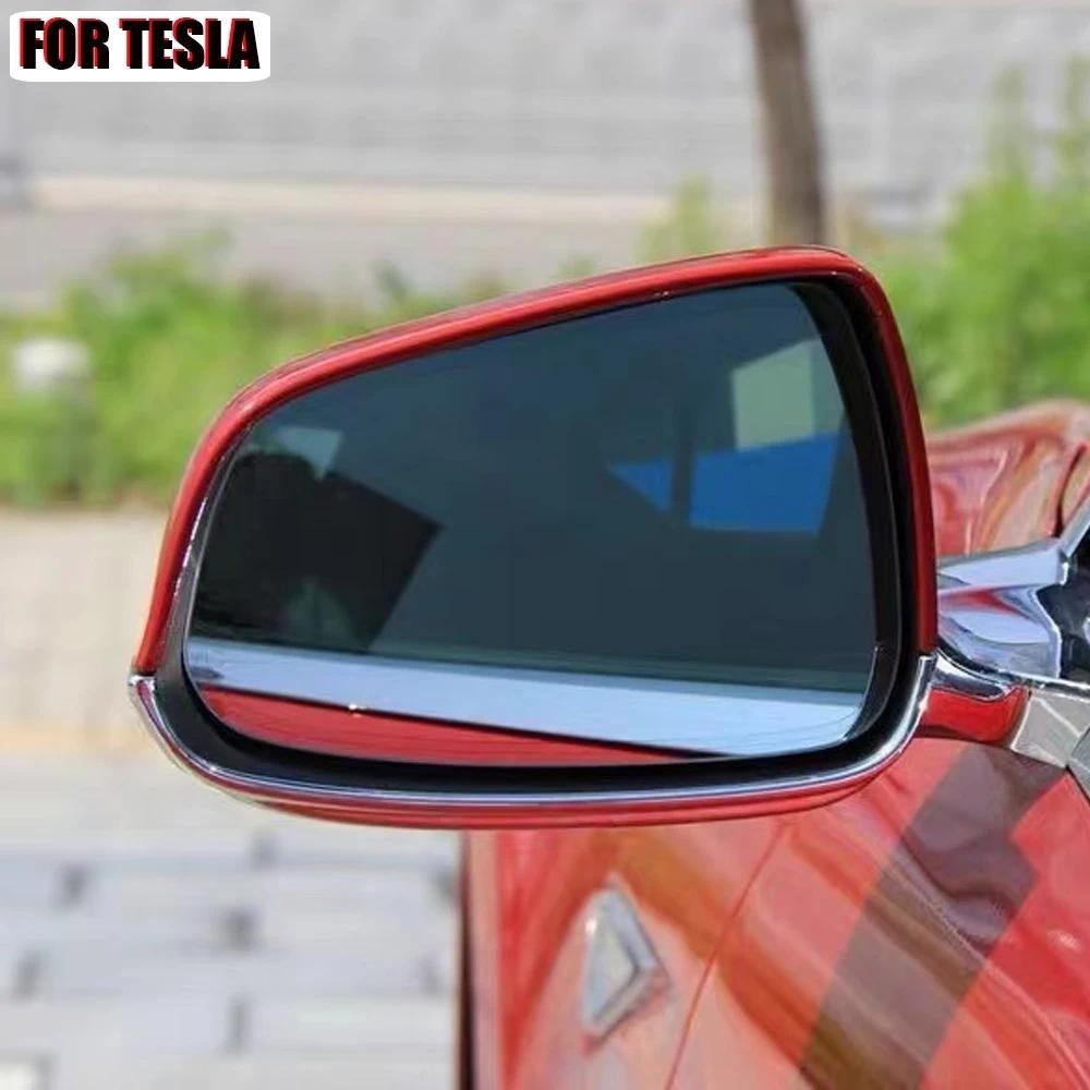 Espelho Retrovisor Lateral Lente De Vidro Azul Para Tesla Modelo 3 Ysx Porta Grande Angular Anti-Reflexo Acessórios Exte