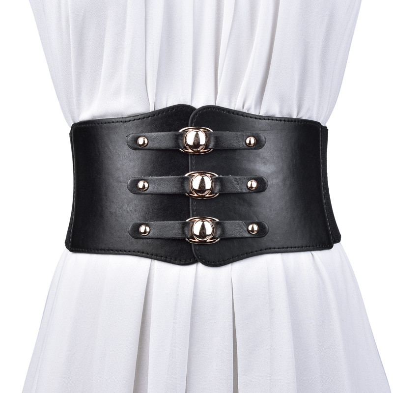 Cinto Ultra largo vestido decorativo feminino elegante All-Match elástico cinto elástico cintura estreita mais magro olh