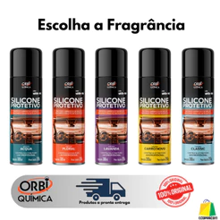 Silicone Protetivo Orbi Spray Painel Plástico Vinil Couro Brilho Proteção Acqua Lavanda