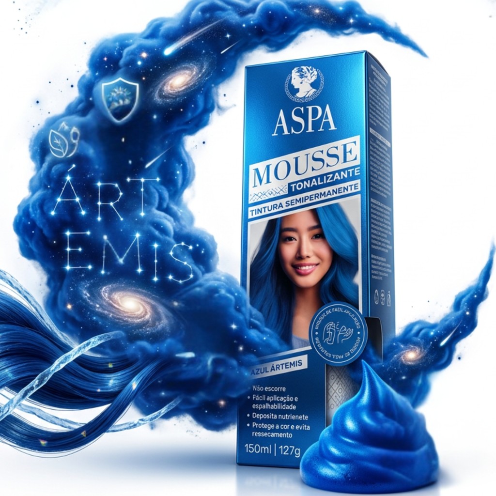 1 Mousse Tonalizante Tintura Semipermanente Aspa Original Azul