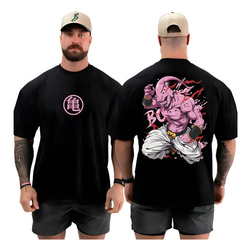 Camiseta Oversized Majin Para Treino Musculação Streetwear Masculina Básica Confortável