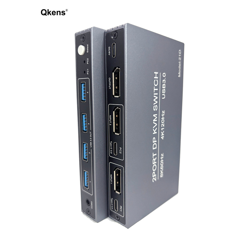 2 Portas 8K DP KVM Switch 4 USB 3.0 4K120Hz 1080p240Hz DisplayPort Para PC Mouse Teclado Monitor De TV