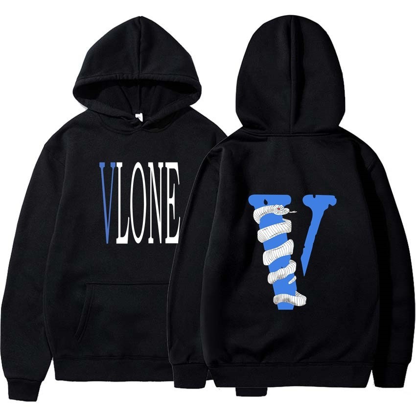 Moletom Canguru Flanelado Confortável Cobra Vlone Estilo Hip Hop Lançamento 2025 Tendência Unissex
