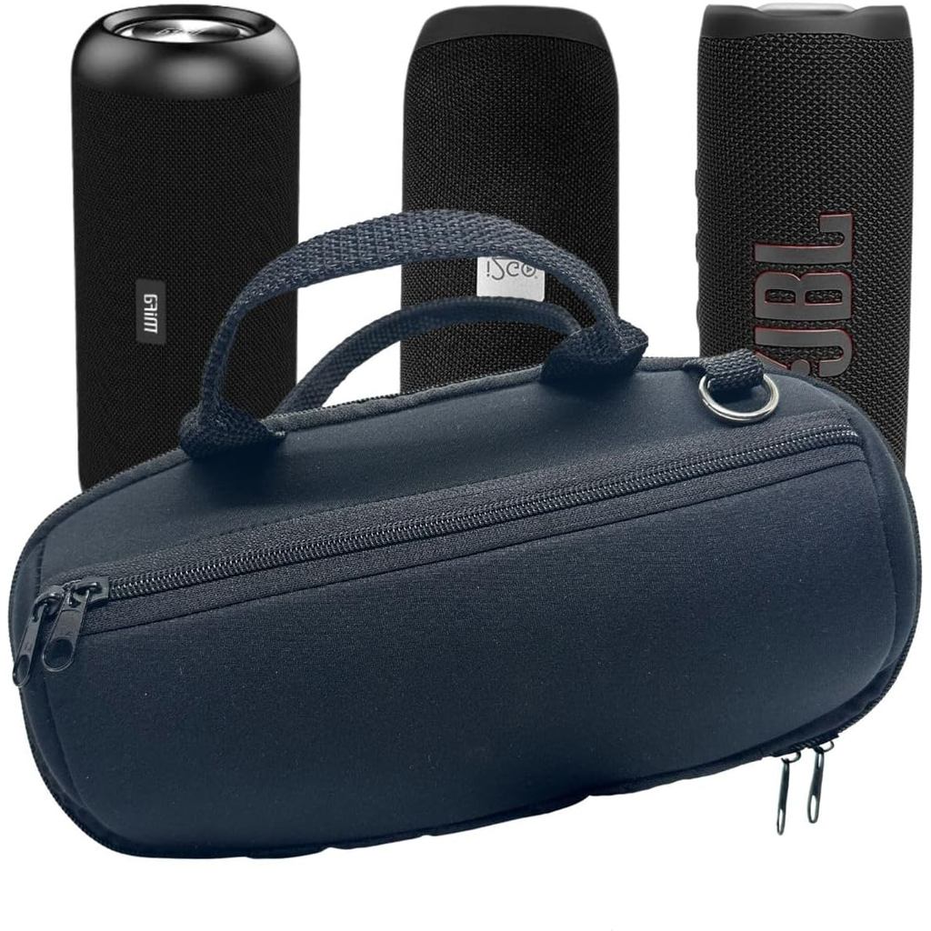 Case Capa boombox flip Protetora para Caixa de Som Bluetooth Portátil Cilíndrica com Alça Zíper e Transporte Seguro