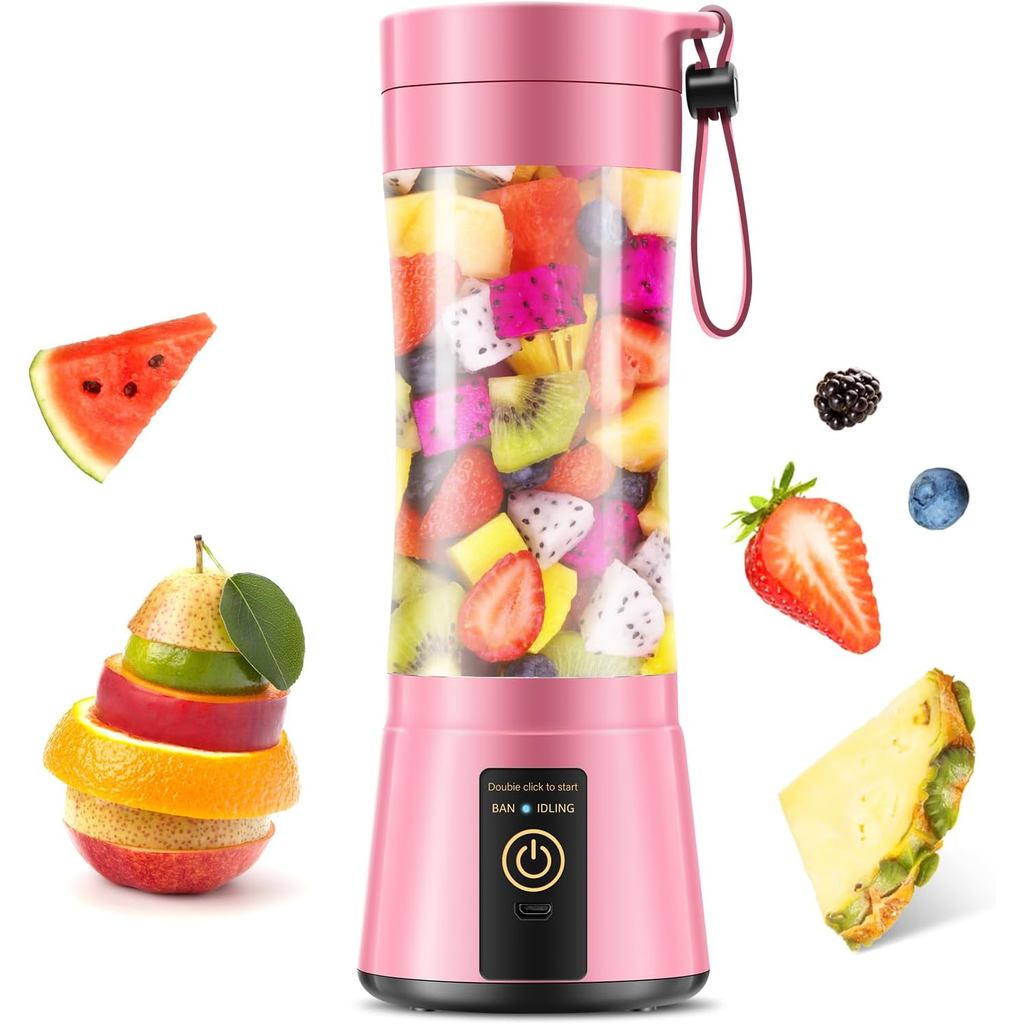 Liquidificador Sem Fio para Smoothies e Shakes - Copo Pequeno para Viagem Sem BPA, Mini Liquidificador Pessoal para Prot