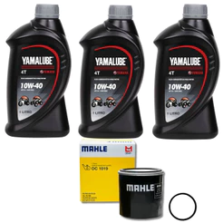 Kit Troca 3 Litros Óleo Yamalube 10w40 + Filtro Mahle Oc1019 Mt-03 07 MT-09 Xj6 Fz6