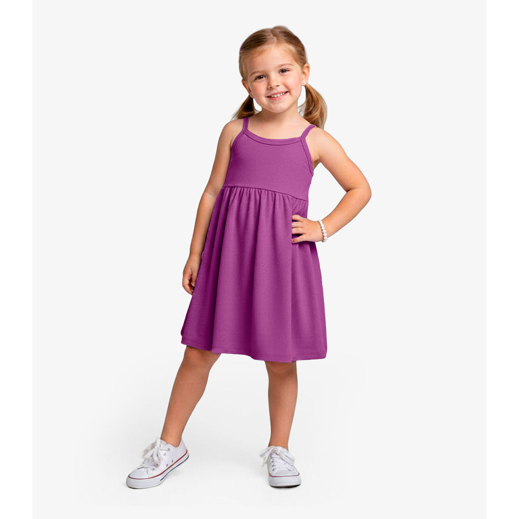 Detalhes do Vestido Feminino Infantil de Alças Select Roxo