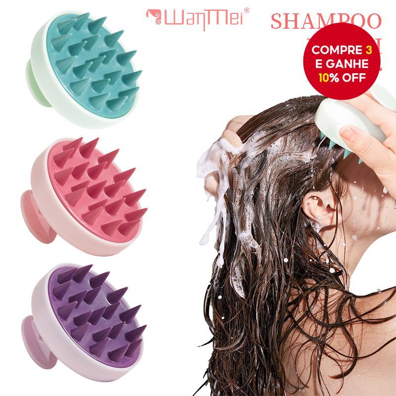 Escova De Shampoo De Silicone Macio Limpa E Remove Caspa , Massageia O Couro Cabeludo Alivia Coceira