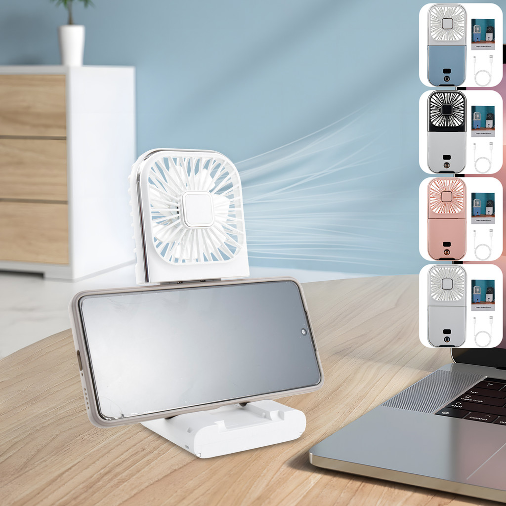 Mini Ventilador Portátil , 3000mAh , Recarregável , Operado Por Bateria , Pessoal Com Função De Banco De Potência , Cord