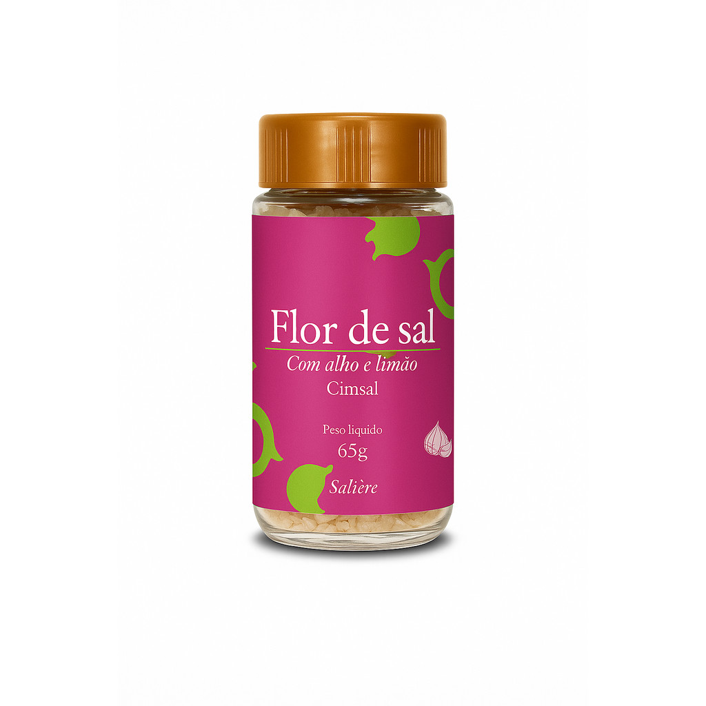 Flor de Sal com Alho e Limão Cimsal Salière 65g – Sabor Natural e Sofisticação