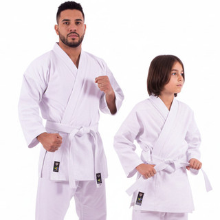 Kimono Karatê Branco 300g Adulto Brim Reforçado 100% Algodão com Faixa Grátis Modelo Profissional