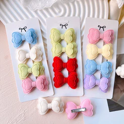 Cutebows 4PC Conjunto De Laços De Cabelo Para Bebês Meninas , 4 Unidades , Feitos À Mão , Boutique , Grampos Crianças