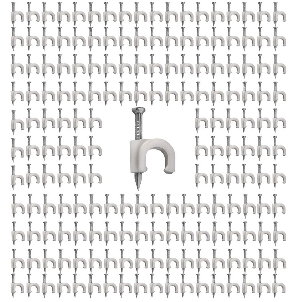 KIT 1000 GRAMPO FIXA FIO CABO COAXIAL MIGUELO 4MM BRANCO em Oferta na Shopee