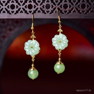Brincos simples e elegantes para mulheres, elegantes e únicos, joias clássicas de estilo retrô, brincos de vidro, brinco