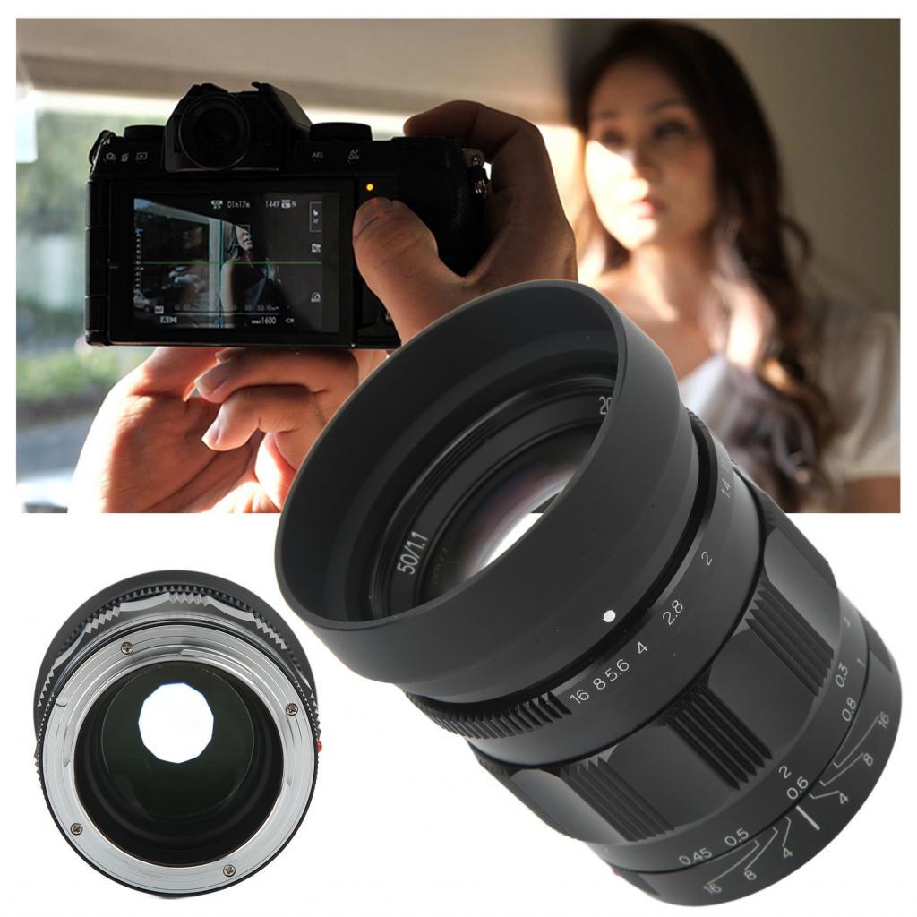 Lente de foco manual câmera F1.1 de grande abertura para fotografia