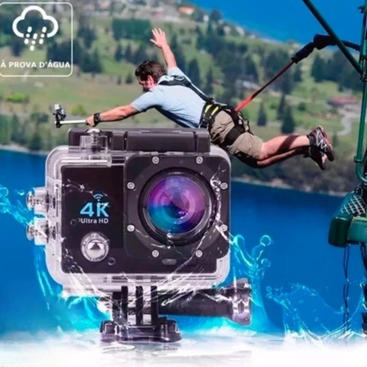Câmera Action Cam 4K Ultra HD WiFi Subaquática 30m com Controle Remoto Baoshi
