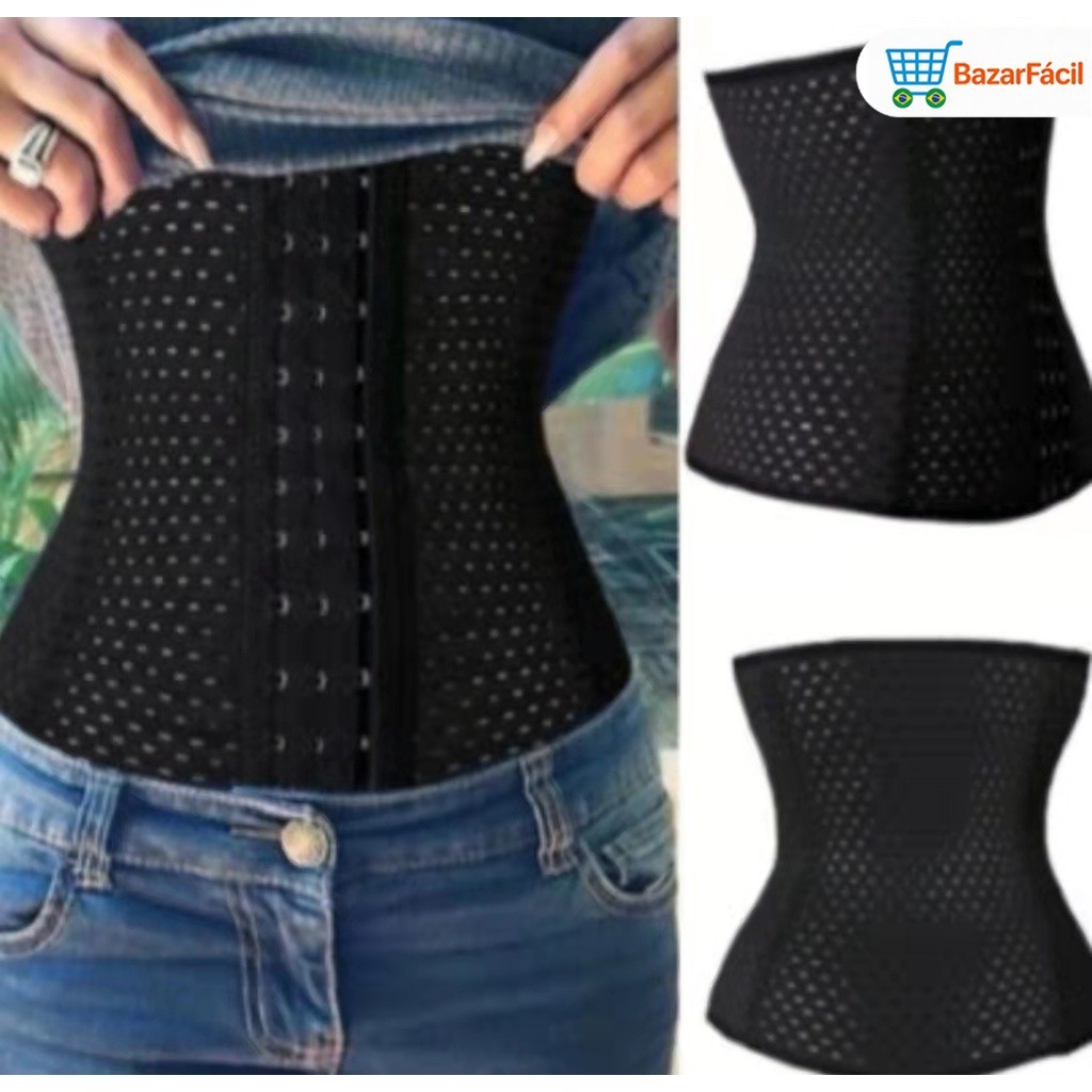 Modelador De Cintura Feminino Com Suporte Lombar Redutor De Medidas Molde Corporal